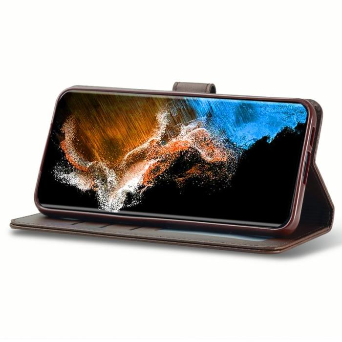 LC.imeeke - LC.IMEEKE Samsung Galaxy S24 Fodral Äkta läder - Brun