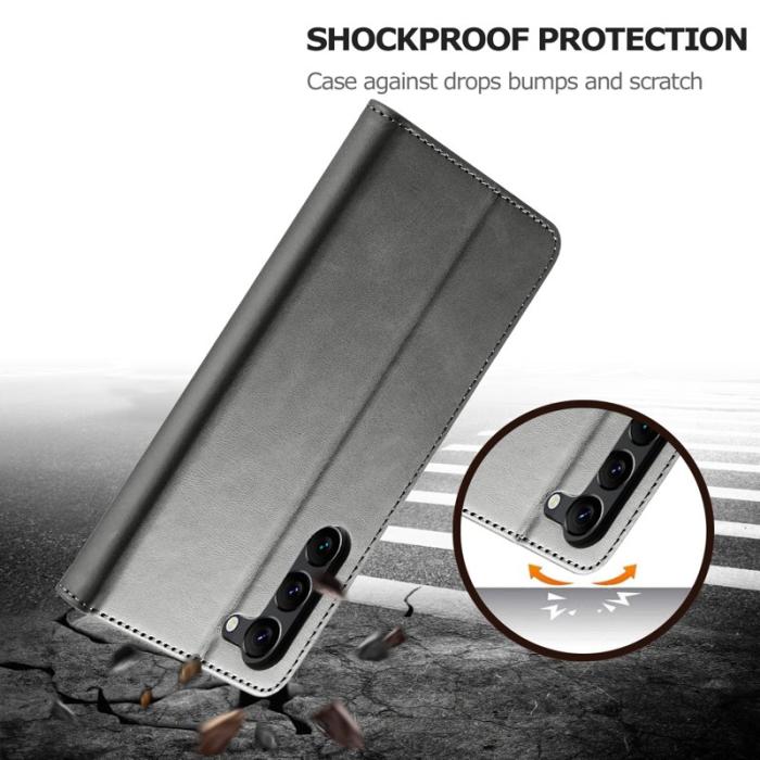 LC.imeeke - LC.IMEEKE Samsung Galaxy S24 Fodral Äkta läder - Grå