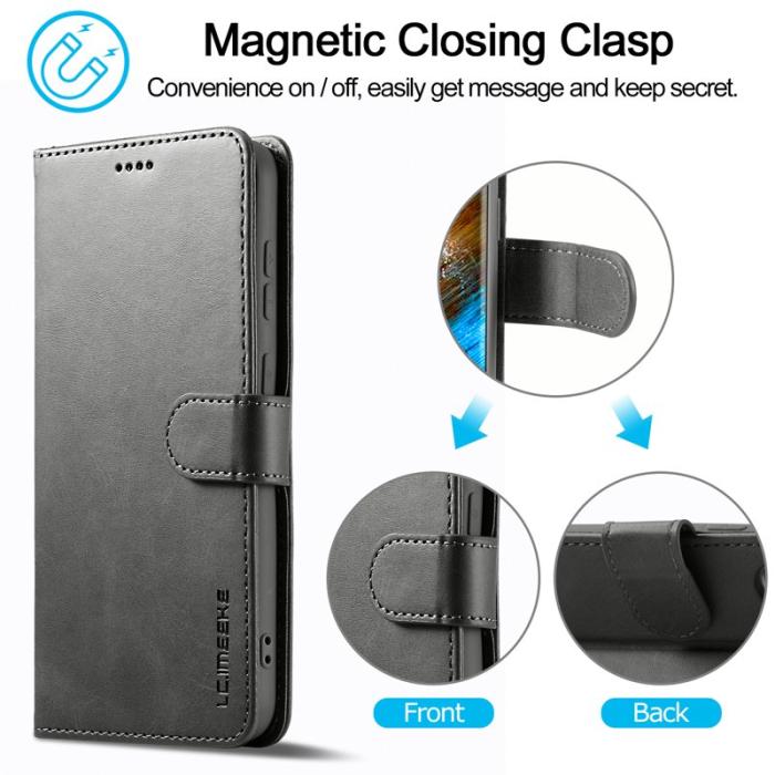 LC.imeeke - LC.IMEEKE Samsung Galaxy S24 Fodral Äkta läder - Grå