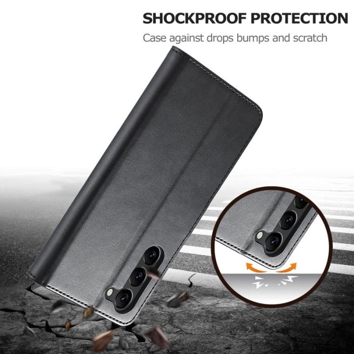 LC.imeeke - LC.IMEEKE Samsung Galaxy S24 Fodral Äkta läder - Svart