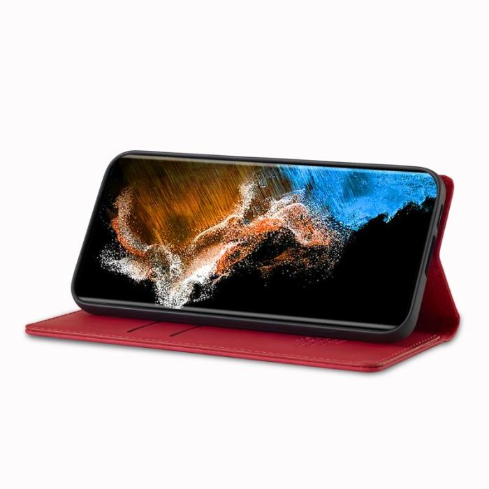 LC.imeeke - LC.IMEEKE Samsung Galaxy S24+ Fodral i Mikrofiberläder - Röd