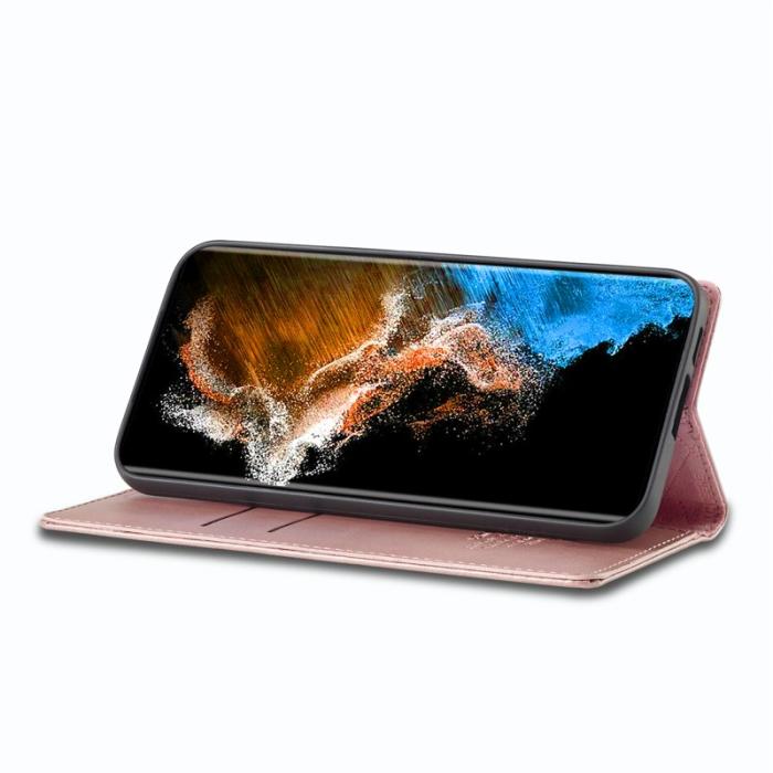 LC.imeeke - LC.IMEEKE Samsung Galaxy S24+ Fodral i Mikrofiberläder - Roséguld