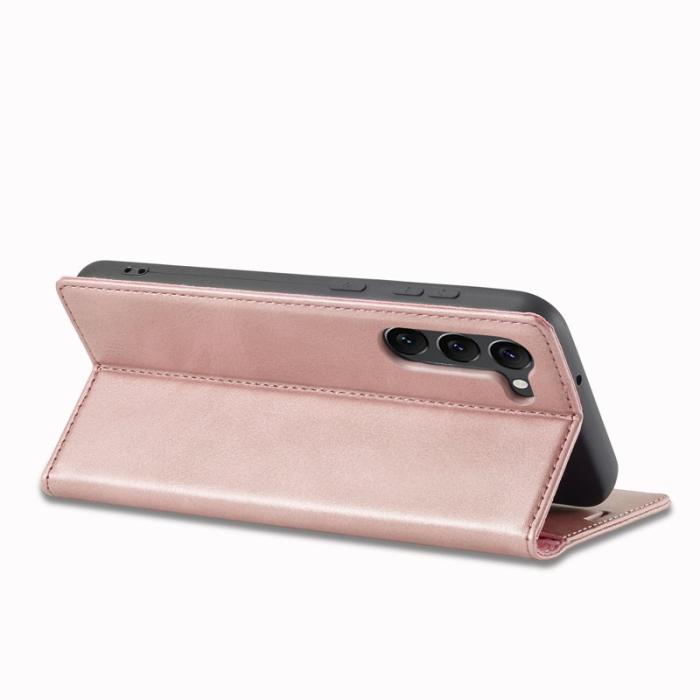 LC.imeeke - LC.IMEEKE Samsung Galaxy S24+ Fodral i Mikrofiberläder - Roséguld