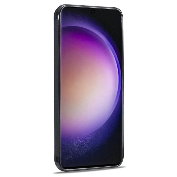 LC.imeeke - LC.IMEEKE Samsung Galaxy S24+ Fodral - Kolfiber PU Läder - Svart