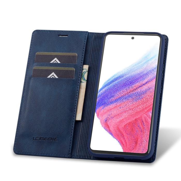 LC.imeeke - LC.IMEEKE Samsung Galaxy S24 Fodral Magnetiskt RFID - Blå