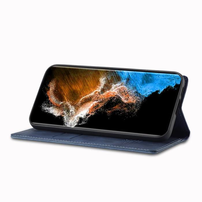 LC.imeeke - LC.IMEEKE Samsung Galaxy S24 Fodral Microfiber Läder - Blå