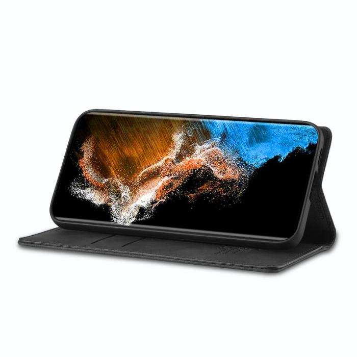 LC.imeeke - LC.IMEEKE Samsung Galaxy S24 Fodral Microfiber Läder - Svart