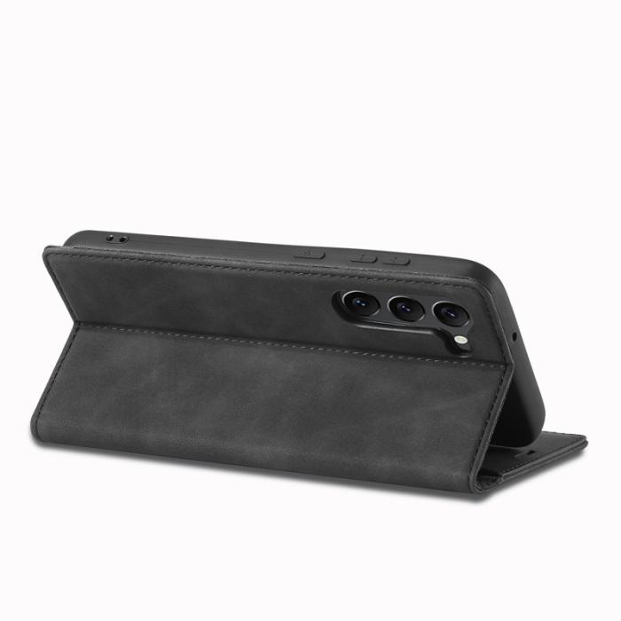 LC.imeeke - LC.IMEEKE Samsung Galaxy S24 Fodral Microfiber Läder - Svart