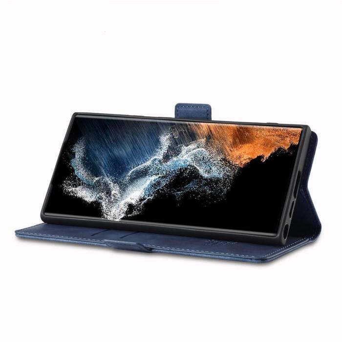 LC.imeeke - LC.IMEEKE Samsung Galaxy S24 Ultra Fodral Äkta läder - Blå