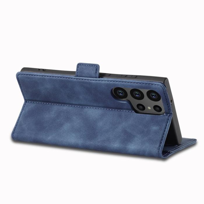 LC.imeeke - LC.IMEEKE Samsung Galaxy S24 Ultra Fodral Äkta läder - Blå
