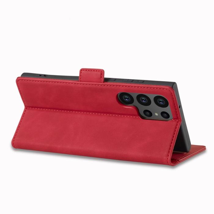 LC.imeeke - LC.IMEEKE Samsung Galaxy S24 Ultra Fodral Äkta läder - Röd