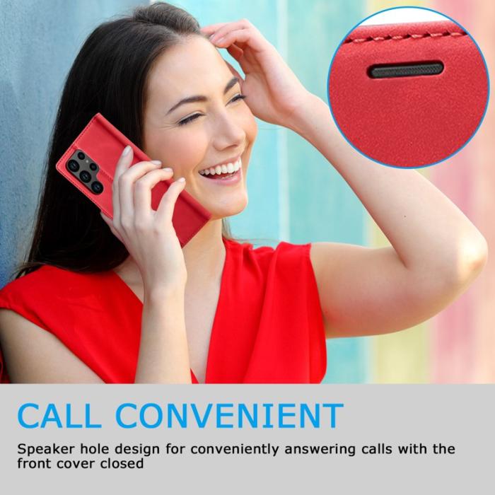 LC.imeeke - LC.IMEEKE Samsung Galaxy S24 Ultra Fodral Äkta läder - Röd