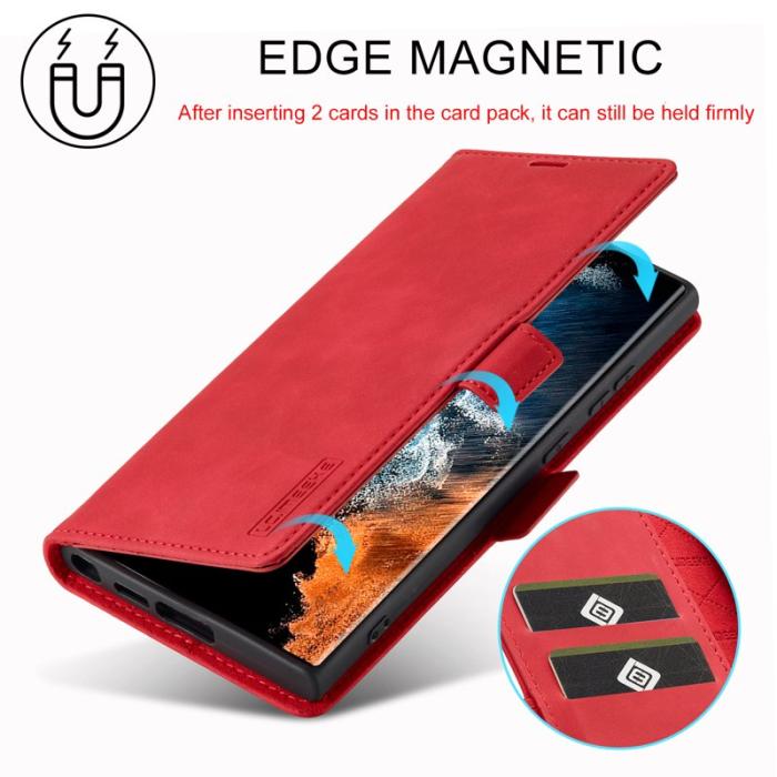 LC.imeeke - LC.IMEEKE Samsung Galaxy S24 Ultra Fodral Äkta läder - Röd