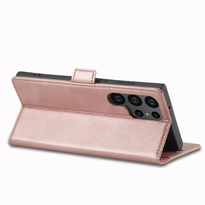 LC.imeeke - LC.IMEEKE Samsung Galaxy S24 Ultra Fodral Äkta läder - Roséguld