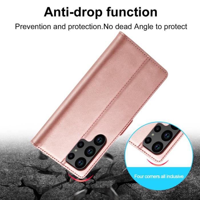 LC.imeeke - LC.IMEEKE Samsung Galaxy S24 Ultra Fodral Äkta läder - Roséguld