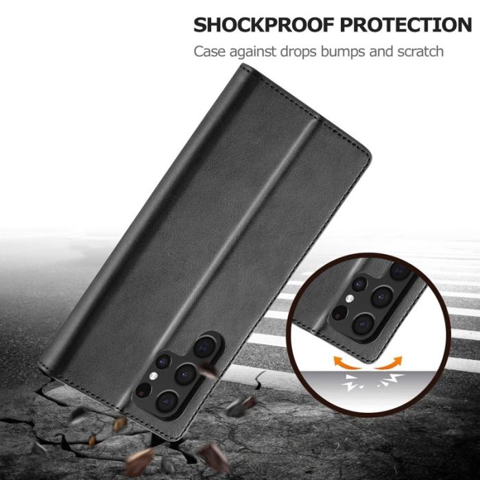 LC.imeeke - LC.IMEEKE Samsung Galaxy S24 Ultra Fodral Äkta läder - Svart