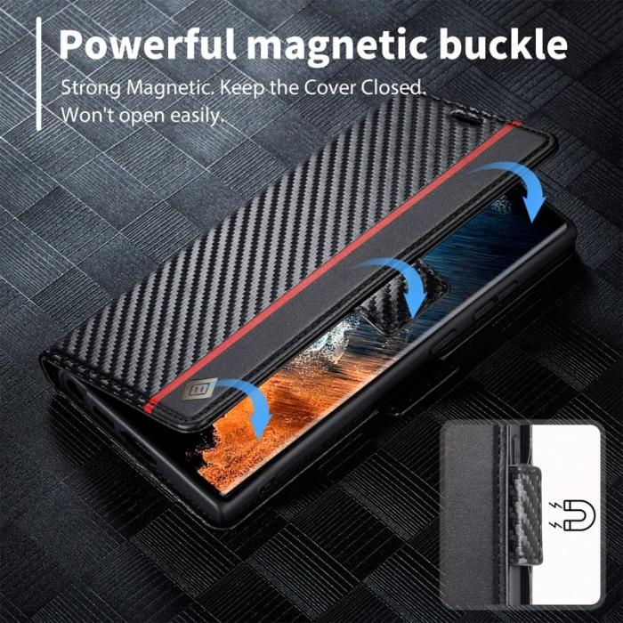 LC.imeeke - LC.IMEEKE Samsung Galaxy S24 Ultra Fodral Äkta läder - Vit