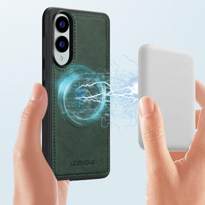 LC.imeeke - LC.IMEEKE Samsung Galaxy S25 Edge Fodral - Äkta läder - Grön