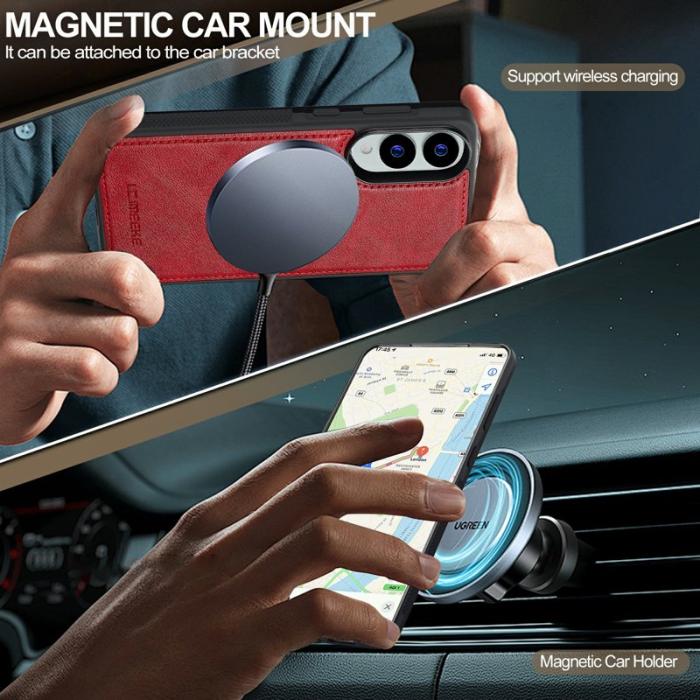 LC.imeeke - LC.IMEEKE Samsung Galaxy S25 Edge Fodral Äkta läder - Röd