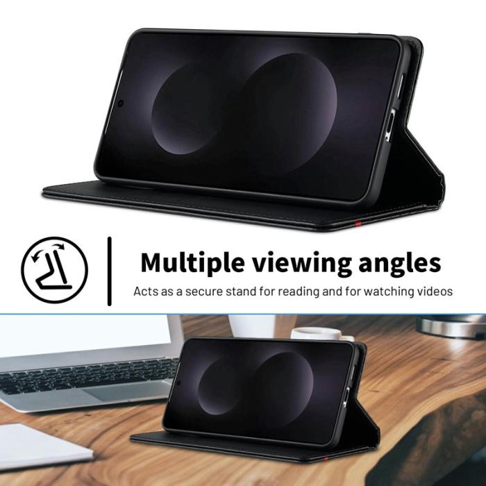 LC.imeeke - LC.IMEEKE Samsung Galaxy S25 Edge Fodral Äkta läder - Vit