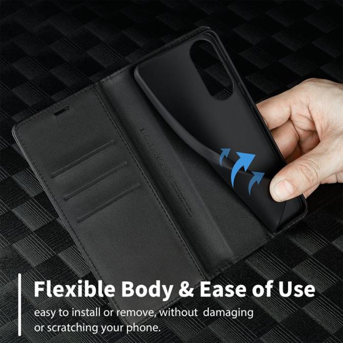 LC.imeeke - LC.IMEEKE Samsung Galaxy S25 Edge Fodral Äkta läder - Vit