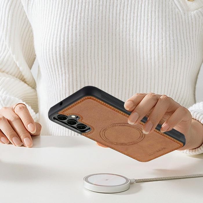 LC.imeeke - LC.IMEEKE Samsung Galaxy S25 FE Fodral Äkta läder - Brun