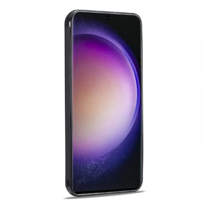 LC.imeeke - LC.IMEEKE Samsung Galaxy S25 FE Fodral - Kolfiber Läder - Svart