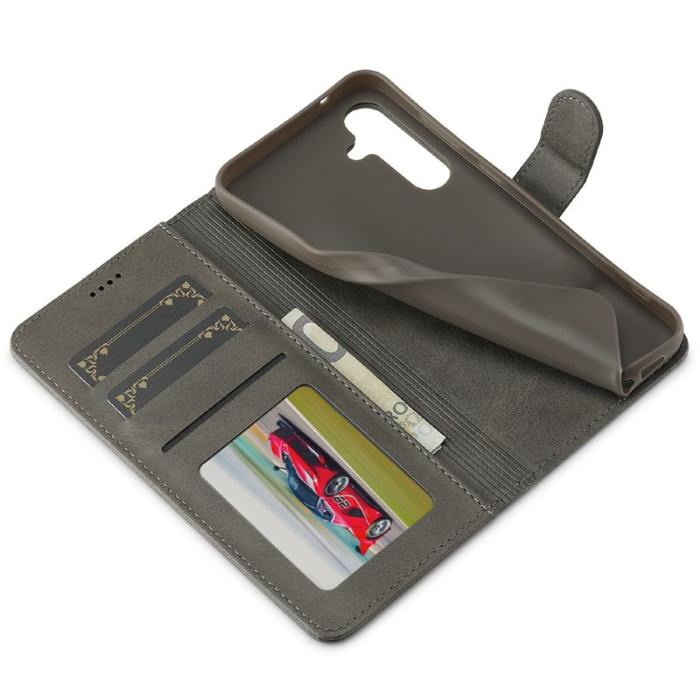 LC.imeeke - LC.IMEEKE Samsung Galaxy S25 FE Fodral PU Läder - Grå