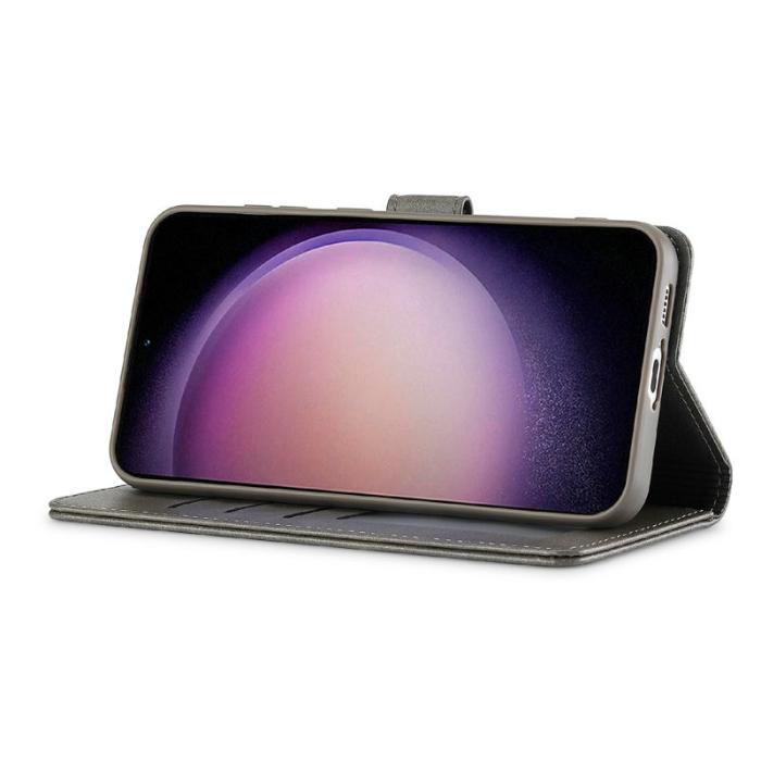 LC.imeeke - LC.IMEEKE Samsung Galaxy S25 FE Fodral PU Läder - Grå