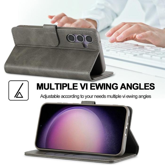 LC.imeeke - LC.IMEEKE Samsung Galaxy S25 FE Fodral PU Läder - Grå