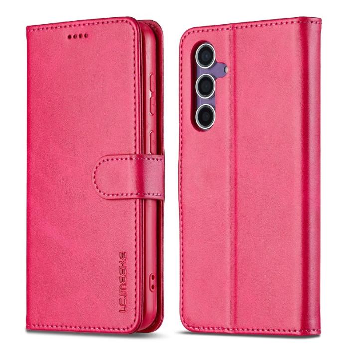 LC.imeeke - LC.IMEEKE Samsung Galaxy S25 FE Fodral PU Läder - Rosa
