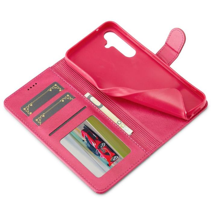 LC.imeeke - LC.IMEEKE Samsung Galaxy S25 FE Fodral PU Läder - Rosa