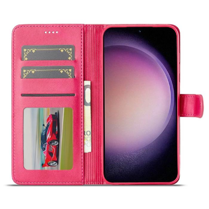 LC.imeeke - LC.IMEEKE Samsung Galaxy S25 FE Fodral PU Läder - Rosa