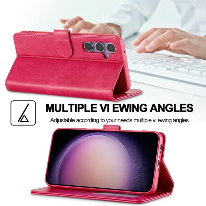 LC.imeeke - LC.IMEEKE Samsung Galaxy S25 FE Fodral PU Läder - Rosa