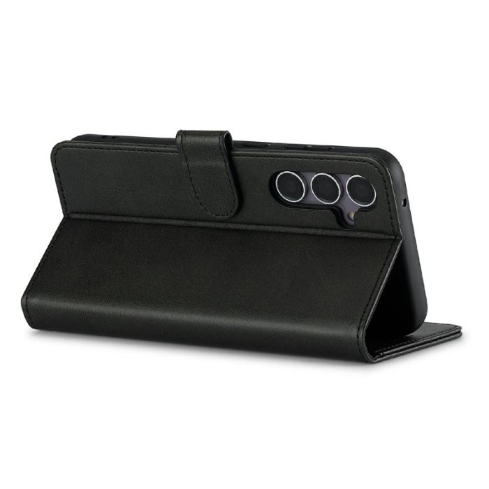 LC.imeeke - LC.IMEEKE Samsung Galaxy S25 FE Fodral PU Läder - Svart