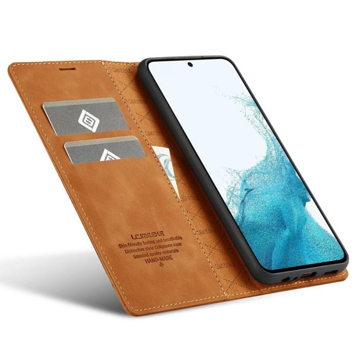 LC.imeeke - LC.IMEEKE Samsung Galaxy S25 FE Fodral Wallet Mikrofiber - Brun