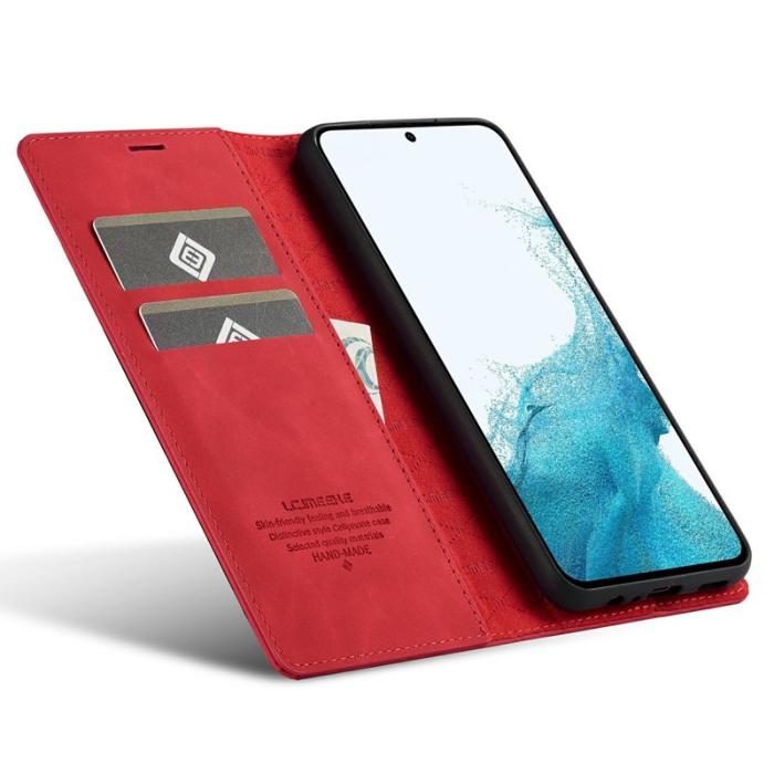 LC.imeeke - LC.IMEEKE Samsung Galaxy S25 FE Fodral Wallet Mikrofiber - Röd