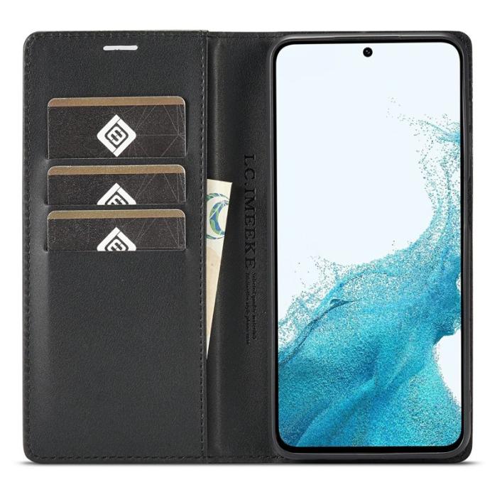 LC.imeeke - LC.IMEEKE Samsung Galaxy S25 FE Wallet Fodral - Äkta läder - Vit