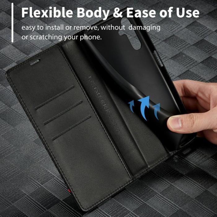 LC.imeeke - LC.IMEEKE Samsung Galaxy S25 FE Wallet Fodral - Äkta läder - Vit