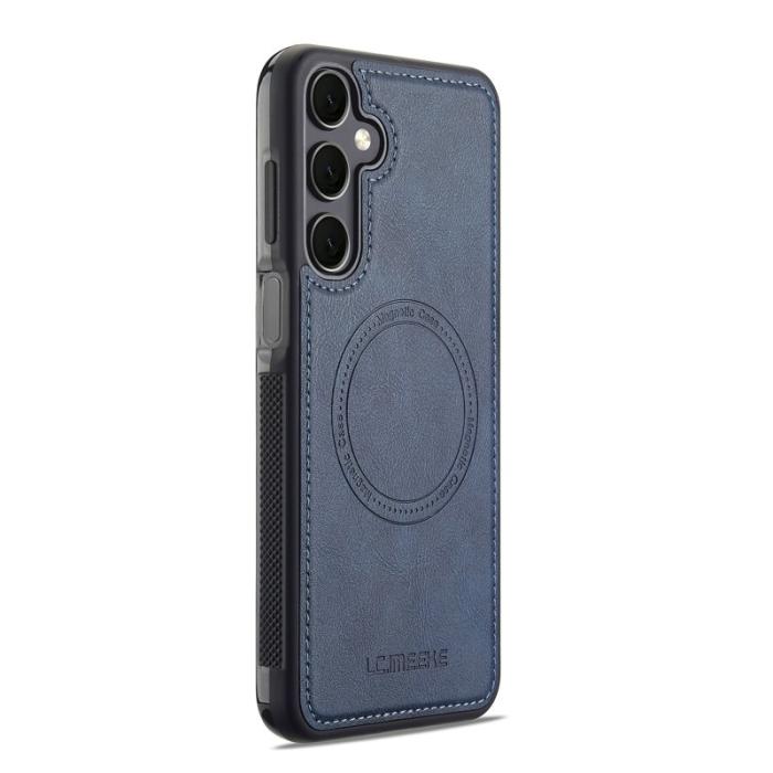 LC.imeeke - LC.IMEEKE Samsung Galaxy S25 Fodral - Äkta läder - Blå
