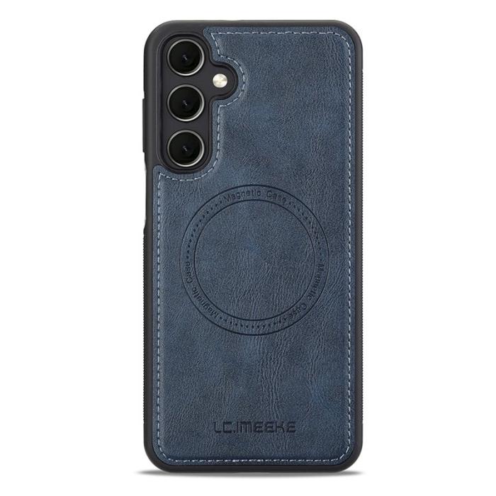 LC.imeeke - LC.IMEEKE Samsung Galaxy S25 Fodral - Äkta läder - Blå