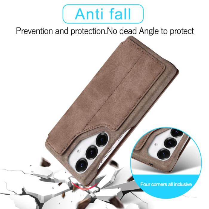 LC.imeeke - LC.IMEEKE Samsung Galaxy S25+ Fodral KonstLäder - Brun