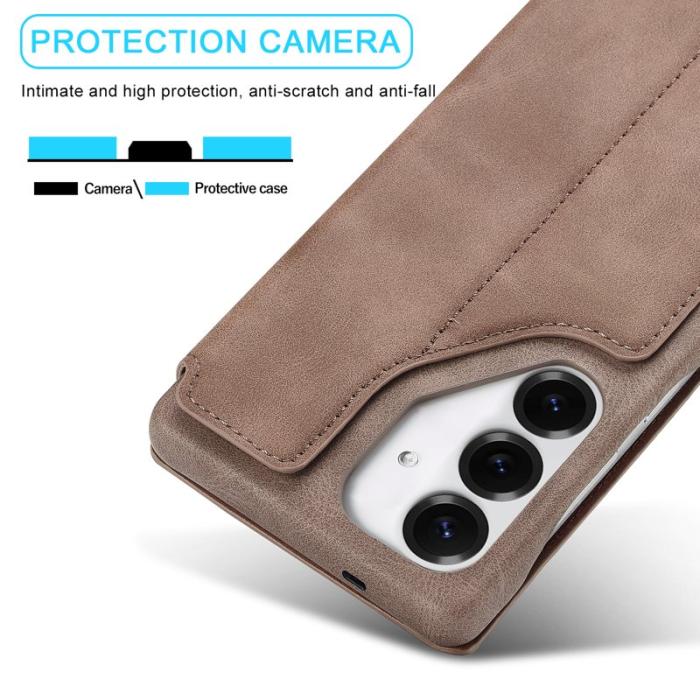 LC.imeeke - LC.IMEEKE Samsung Galaxy S25+ Fodral KonstLäder - Brun