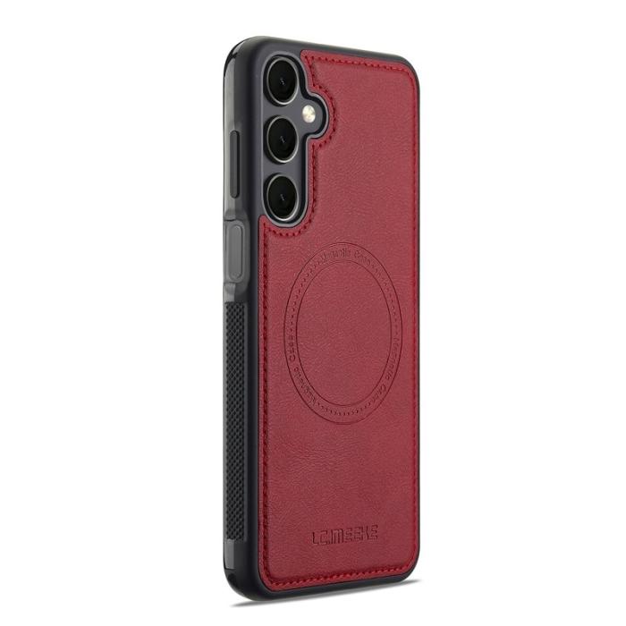 LC.imeeke - LC.IMEEKE Samsung Galaxy S25+ Fodral Äkta läder - Röd