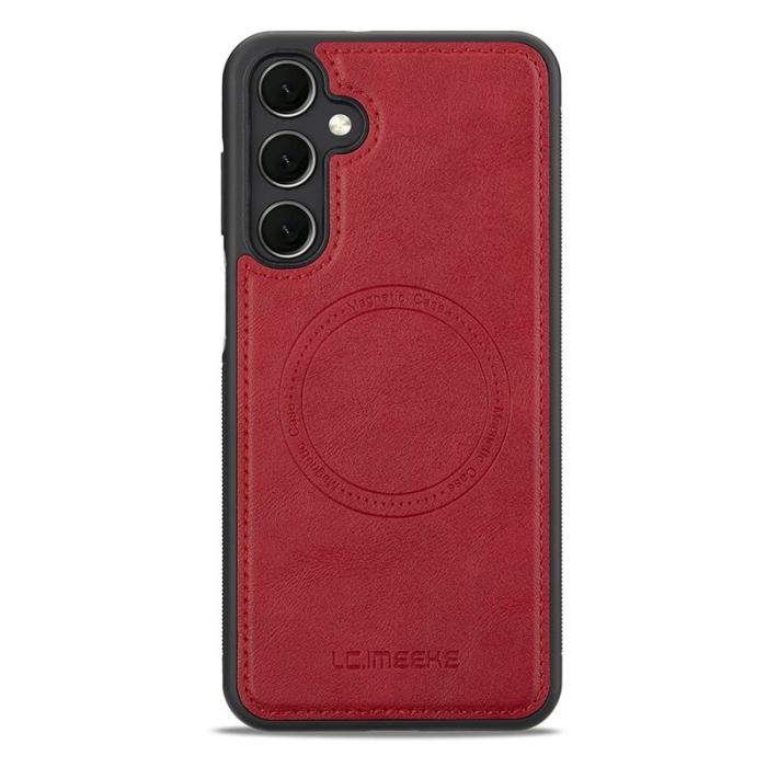 LC.imeeke - LC.IMEEKE Samsung Galaxy S25+ Fodral Äkta läder - Röd