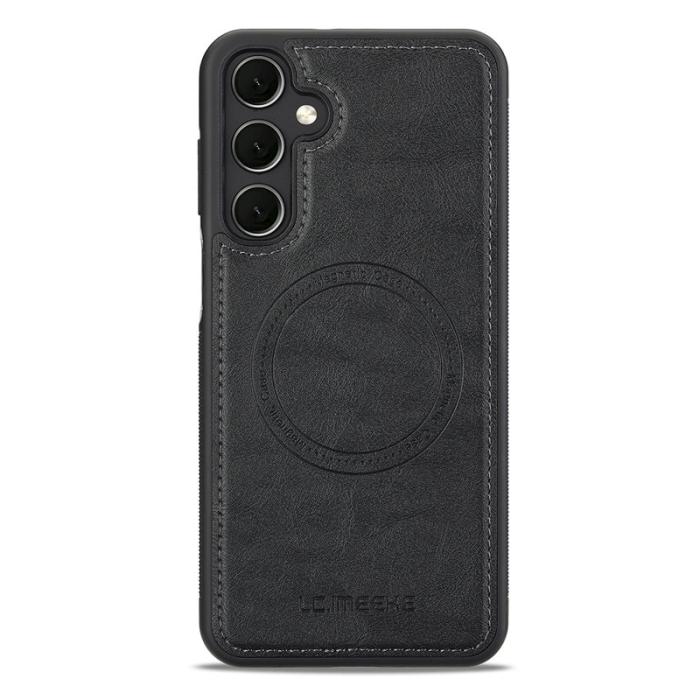 LC.imeeke - LC.IMEEKE Samsung Galaxy S25 Fodral - Äkta läder - Svart