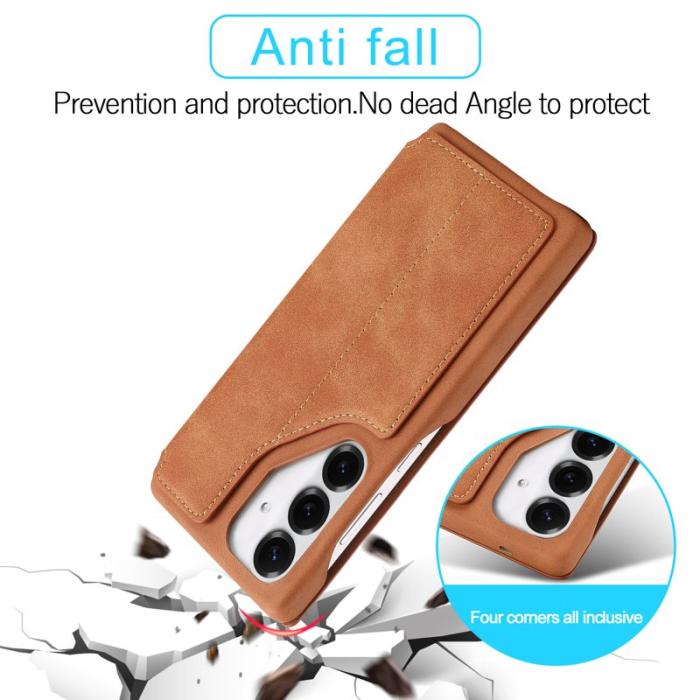 LC.imeeke - LC.IMEEKE Samsung Galaxy S25+ Fodral Card Holder KonstLäder - Brun