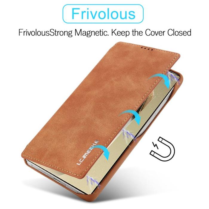 LC.imeeke - LC.IMEEKE Samsung Galaxy S25+ Fodral Card Holder KonstLäder - Brun