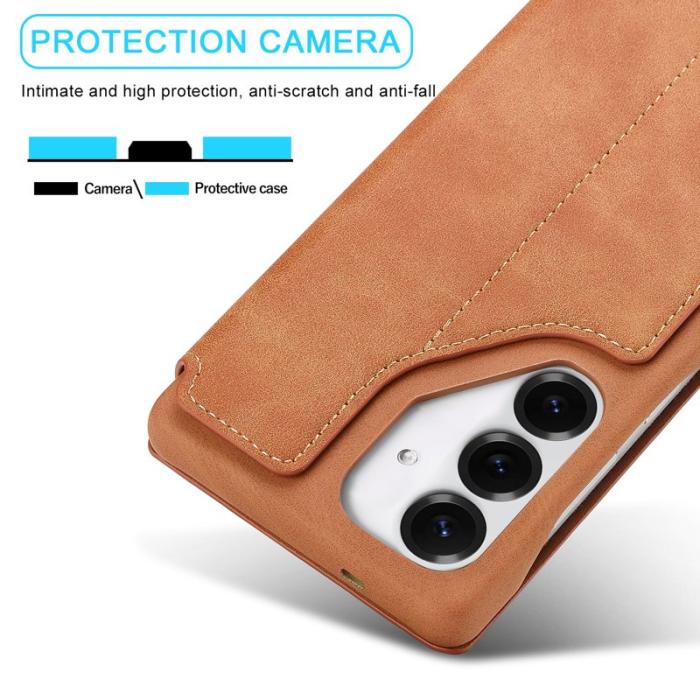 LC.imeeke - LC.IMEEKE Samsung Galaxy S25+ Fodral Card Holder KonstLäder - Brun