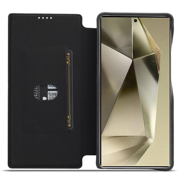 LC.imeeke - LC.IMEEKE Samsung Galaxy S25 Fodral Card Holder Äkta läder - Svart